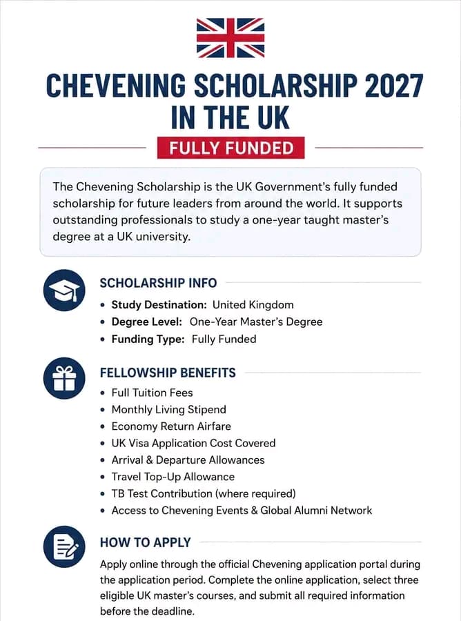 CHEVENING SCHOLARSHIP 2027